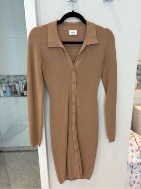 Aritzia Wilfred Cove Dress in Camel